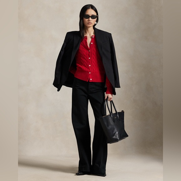 Ralph Lauren Women's Cable-Knit Cotton Crewneck Cardigan. Brand New Size M - Picture 3 of 10